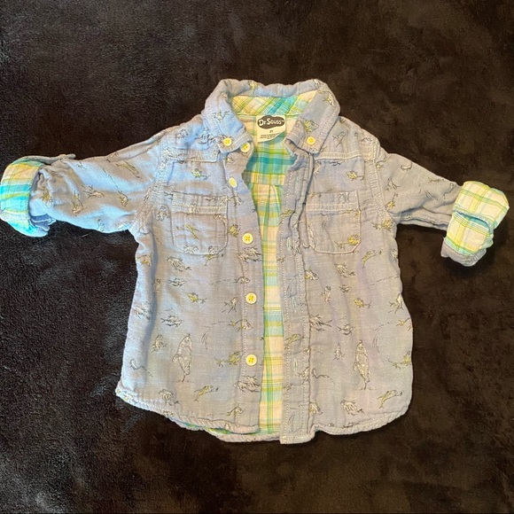 Adorable Chambray Style Dr. Seuss Button Down - Picture 1 of 3
